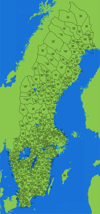 Riktnummerområden i Sverige